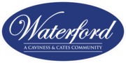 The image is of a logo for Waterford, a community of Caviness and Cates.
